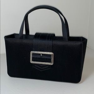 Burberry Black Satin Small Evening Bag
